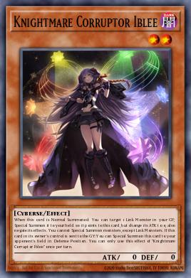 A single card from the set named: Knightmare Corruptor Iblee