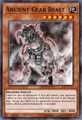 A single card from the set named: Ancient Gear Beast