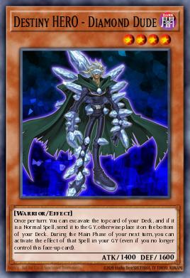 A single card from the set named: Destiny HERO - Diamond Dude