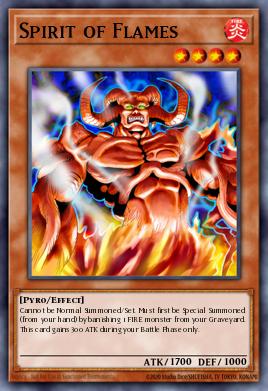 A single card from the set named: Spirit of Flames