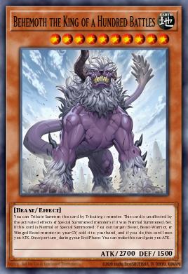 A single card from the set named: Behemoth the King of a Hundred Battles