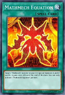 A single card from the set named: Mathmech Equation