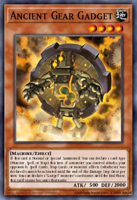 A single card from the set named: Ancient Gear Gadget