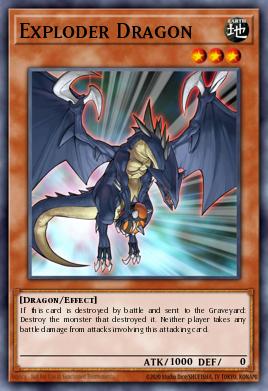 A single card from the set named: Exploder Dragon