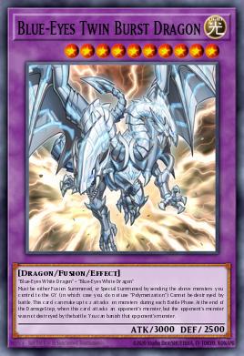 A single card from the set named: Blue-Eyes Twin Burst Dragon