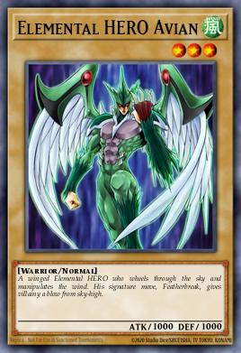 A single card from the set named: Elemental HERO Avian