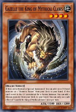 A single card from the set named: Gazelle the King of Mythical Claws