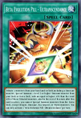 A single card from the set named: Beta Evolution Pill - Ultranscendance