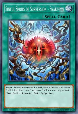 A single card from the set named: Sinful Spoils of Subversion - Snake-Eye