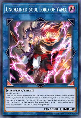 A single card from the set named: Unchained Soul Lord of Yama
