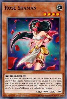 A single card from the set named: Rose Shaman