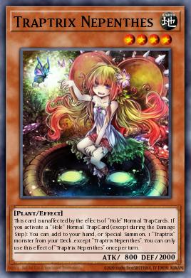 A single card from the set named: Traptrix Nepenthes