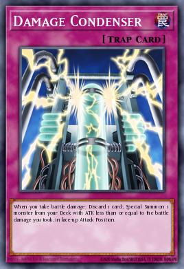 A single card from the set named: Damage Condenser