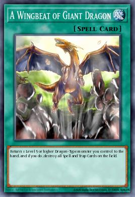 A single card from the set named: A Wingbeat of Giant Dragon
