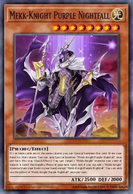 A single card from the set named: Mekk-Knight Purple Nightfall