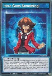 A single card from the set named: Here Goes Something!