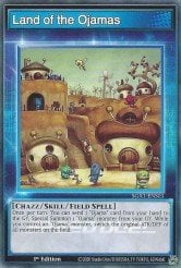 A single card from the set named: Land of the Ojamas (Skill Card)