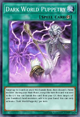 A single card from the set named: Dark World Puppetry