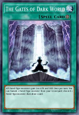 A single card from the set named: The Gates of Dark World