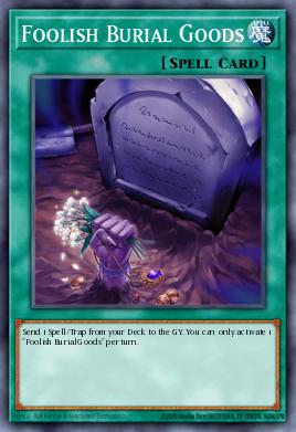 A single card from the set named: Foolish Burial Goods