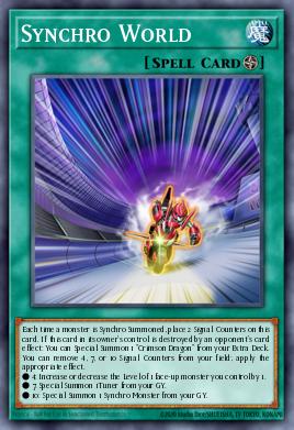 A single card from the set named: Synchro World