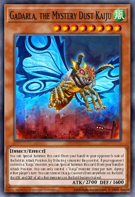 A single card from the set named: Gadarla, the Mystery Dust Kaiju