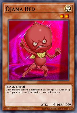 A single card from the set named: Ojama Red