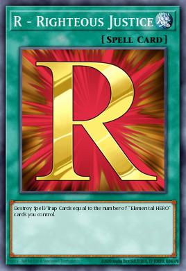 A single card from the set named: R - Righteous Justice