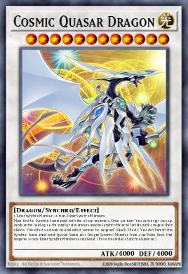 A single card from the set named: Cosmic Quasar Dragon