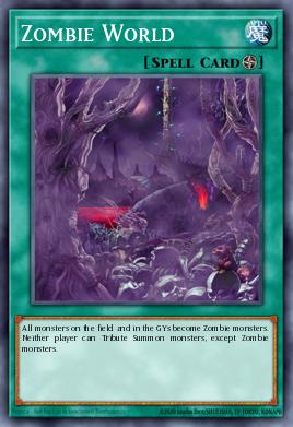 A single card from the set named: Zombie World