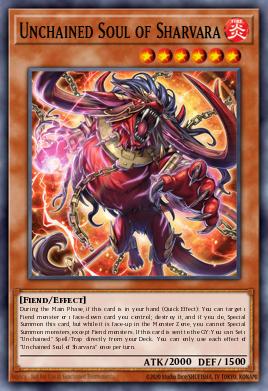 A single card from the set named: Unchained Soul of Sharvara
