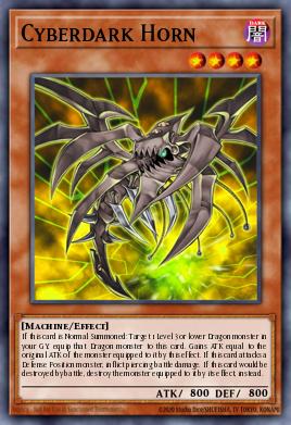 A single card from the set named: Cyberdark Horn