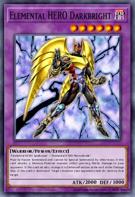 A single card from the set named: Elemental HERO Darkbright