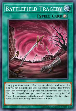 A single card from the set named: Battlefield Tragedy