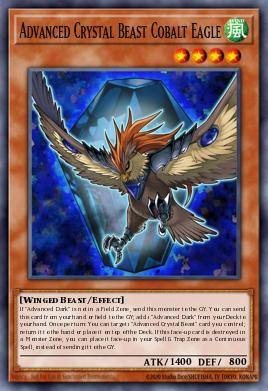 A single card from the set named: Advanced Crystal Beast Cobalt Eagle