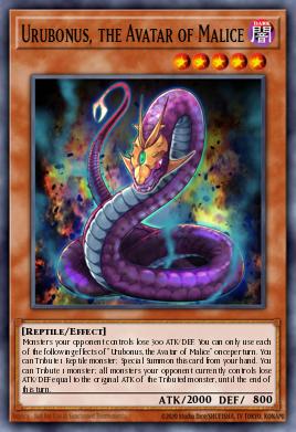 A single card from the set named: Urubonus, the Avatar of Malice