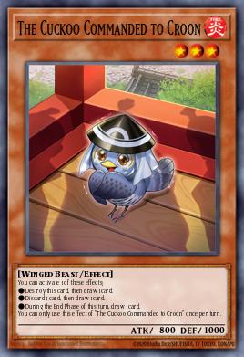 A single card from the set named: The Cuckoo Commanded to Croon