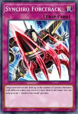 A single card from the set named: Synchro Forceback