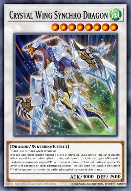 A single card from the set named: Crystal Wing Synchro Dragon