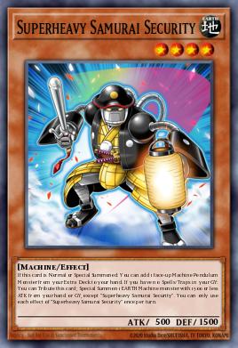 A single card from the set named: Superheavy Samurai Security