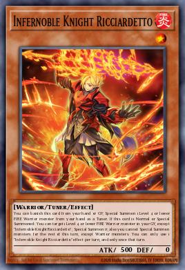 A single card from the set named: Infernoble Knight Ricciardetto