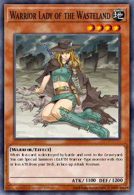 A single card from the set named: Warrior Lady of the Wasteland