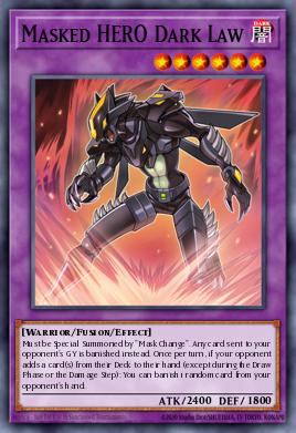 A single card from the set named: Masked HERO Dark Law