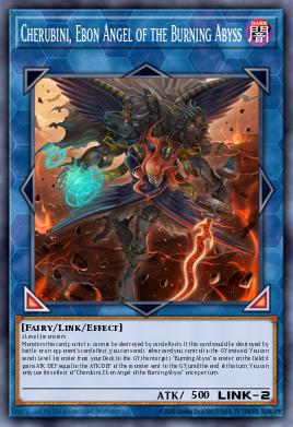 A single card from the set named: Cherubini, Ebon Angel of the Burning Abyss