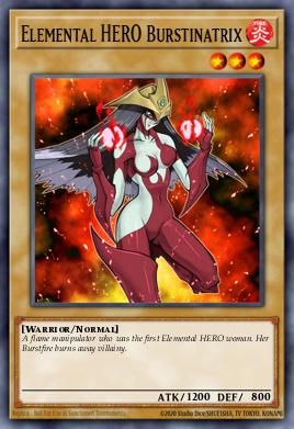 A single card from the set named: Elemental HERO Burstinatrix