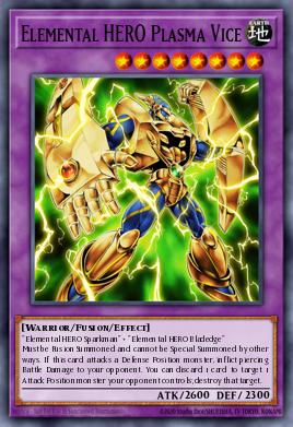 A single card from the set named: Elemental HERO Plasma Vice