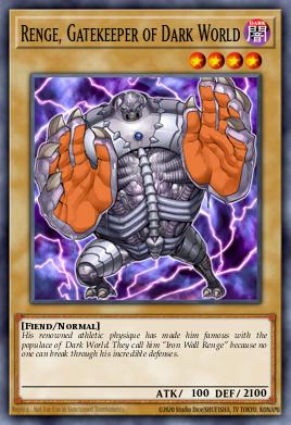 A single card from the set named: Renge, Gatekeeper of Dark World