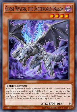 A single card from the set named: Ghost Wyvern, the Underworld Dragon