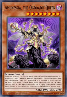 A single card from the set named: Amunessia, the Ogdoadic Queen
