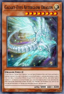 A single card from the set named: Galaxy-Eyes Afterglow Dragon